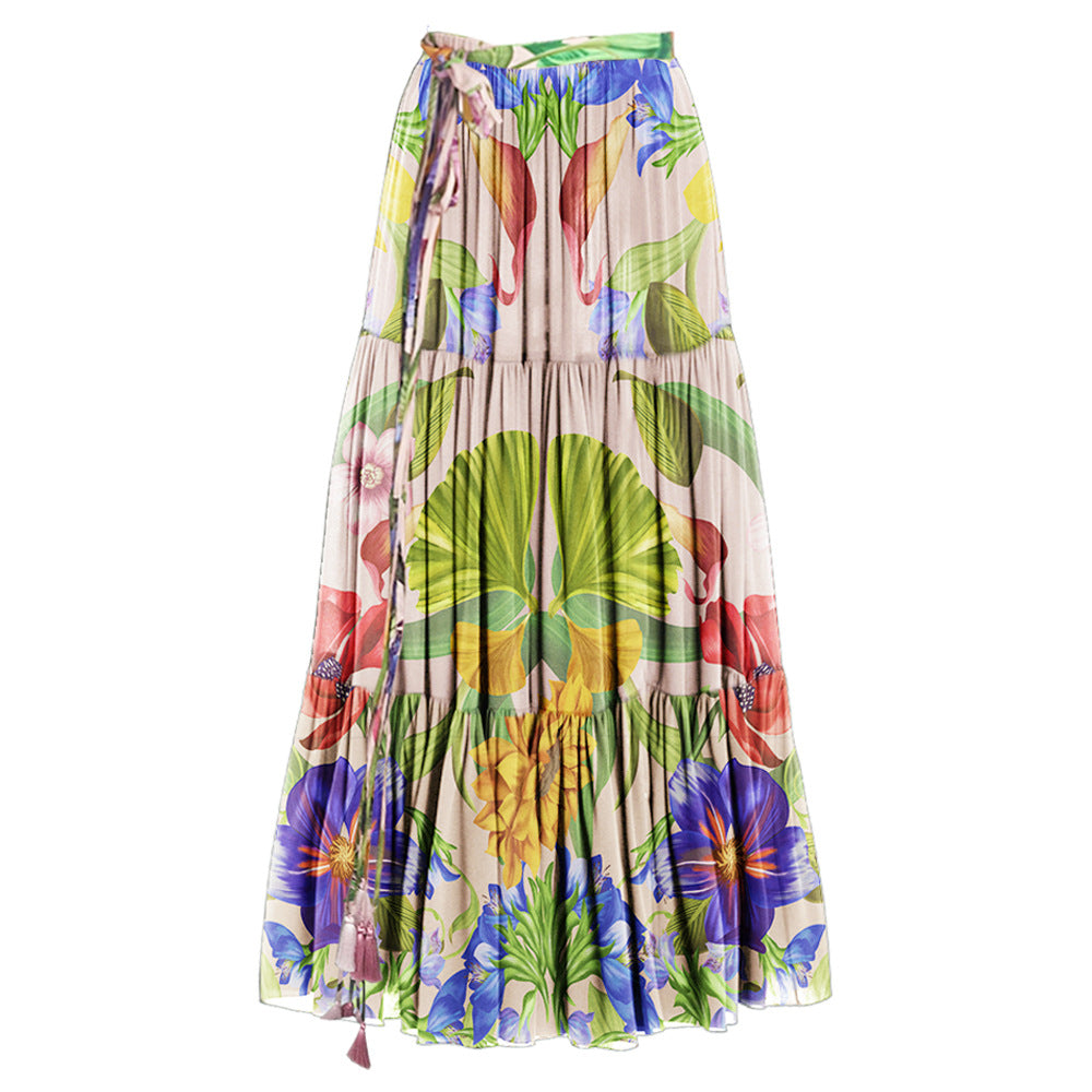 V Neck Bubble Long Sleeve Printed One Piece Swimsuit Women Bella Mia